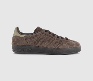adidas Womens Gazelle Indoor Trainers Dark Brown Dark Brown Orbit Green, 3.5