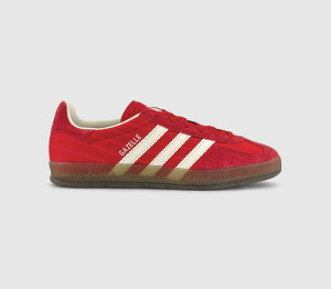 adidas Womens Gazelle Indoor Trainers Red Better Scarlet Cream White, 4