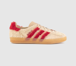Adidas Womens Gazelle Indoor Trainers Magic Beige Victory Red Gum Natural, 6