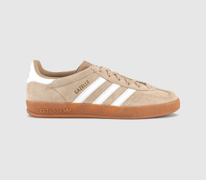 adidas Womens Gazelle Indoor Trainers Magic Beige White White Gum In Natural, 11