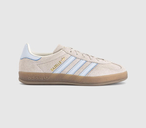 adidas Womens Gazelle Indoor Trainers Wonder Beige Halo Blue Gum In Natural, 4.5