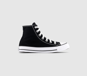 Converse Kids All Star High Top Black And White Canvas Printed Classic Trainers, 4.5