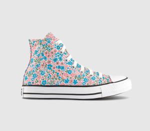 Converse Womens All Star Hi Trainers White Gnarly Blue Foothill Green, 4.5