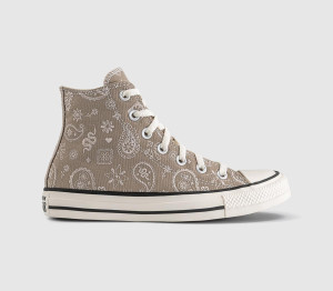 Converse Womens All Star Hi Trainers Paisley Vintage Cargo Natural Ivory Green, 3