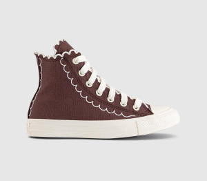 Converse Womens All Star Hi Trainers Twilight Blush Egret Scalloped Edge Pink, 4.5