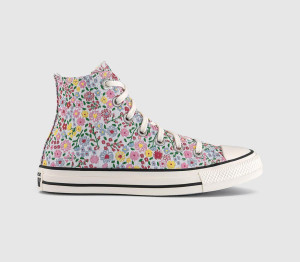 Converse Womens All Star Hi Trainers Floral Egret Cherry Balm Multi, 7.5