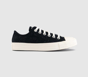 Converse Womens All Star Low Trainers Black Egret Flower, 6