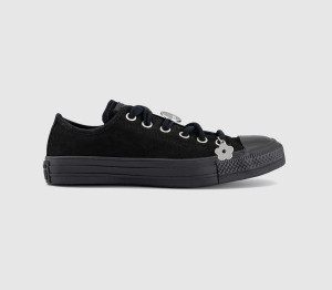 Converse Womens All Star Low Trainers Black Charms, 3.5