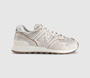 New Balance Womens 574 Trainers Sea Salt Breakfast Tea In Natural, 6