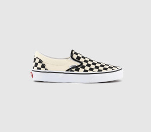 Vans Classic Slip On Trainers In White And Black, 7