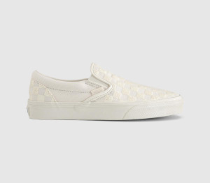 Vans Mens Classic Slip On Trainers Beaded White Checkerboard, 8
