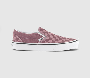 Vans Womens Classic Slip On Trainers Checkerboard Mauve Multi, 6.5