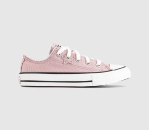 Converse Kids All Star Low Youth Trainers Petal Pit White Black, 12 Youth