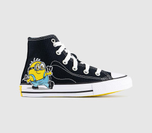 Converse All Star Hi Kids Trainers Minions Black Multi White, 2