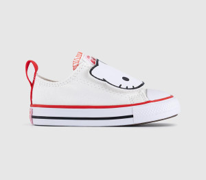 Converse Kids x Hello Kitty Infant All Star 2vlace Trainers Face White Black, 4infant