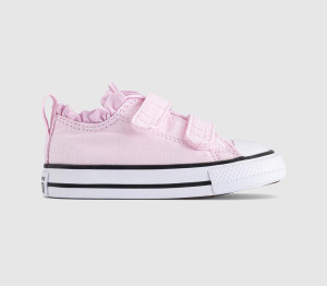 Converse Kids All Star 2vlace Trainers New Found Bloom Frill White Black, 7infant