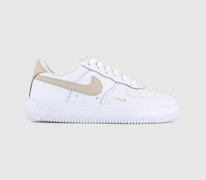 Nike Kids Air Force 1 PS Trainers White Rattan, 2