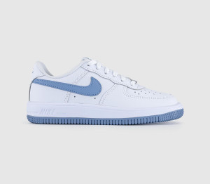 Nike Kids Air Force 1 PS Trainers White Work Blue, 12 Youth
