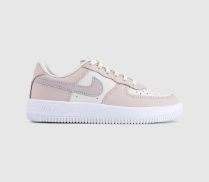 Nike Air Force 1 Kids Trainers Phantomplatinum Violetsilt Redwhite, 11 Youth