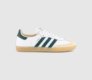 Adidas Womens Samba OG Trainers White Yellow Collegiate Green Gum, 4.5
