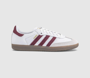 Adidas Womens Samba OG Trainers White Maroon Gum, 4.5