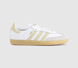 Adidas Womens Samba OG Trainers White Sail Yellow Gum, 6