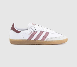 adidas Womens Samba OG Trainers White Magic Mauve Quiet Crimson, 7