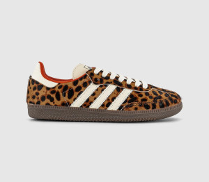 adidas Womens Samba OG Trainers Leopard Preloved Red Cream In Black, 5