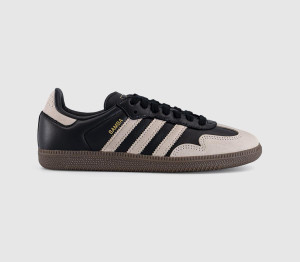 Adidas Womens Samba OG Trainers Core Black Wonder Beige Gold Metallic, 5