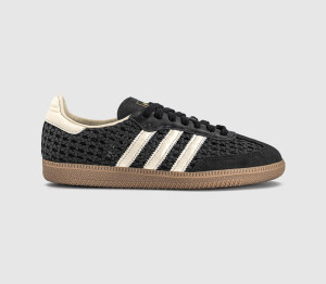 adidas Womens Samba OG Trainers Core Black Cream White Gold Metallic, 8