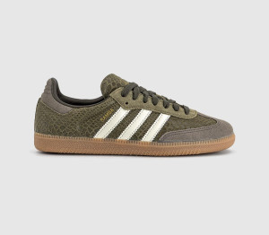 Adidas Womens Samba OG Trainers Focus Olive Offwhite Gum Green, 11.5