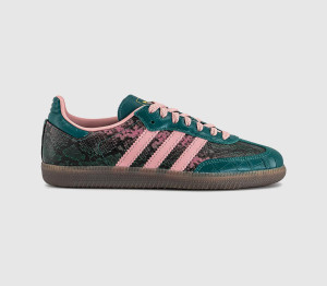 Adidas Womens Samba OG Trainers Snake Rich Green Wonder Mauve Gold Metallic, 8
