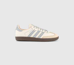 Adidas Womens Samba OG Trainers Cream White Wonder Silver Sand Strata Natural, 4