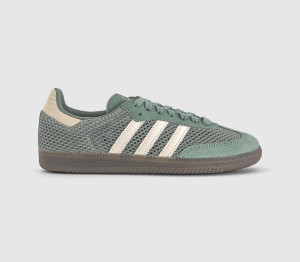 adidas Womens Samba OG Trainers Silver Green Wonder White Gold Metallic In Multi, 9