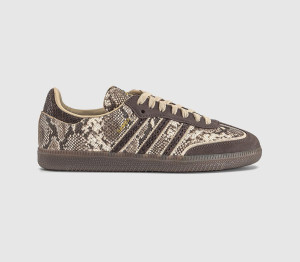 adidas Womens Samba OG Trainers Snake Skin Brown Khaki Gum In Multi, 5