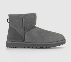 UGG Girls Womens Grey Suede Classic Mini Ii Boots, 3