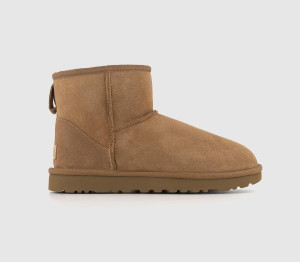 UGG Womens Classic Mini Ii Chestnut Suede, Size: 3 In Brown