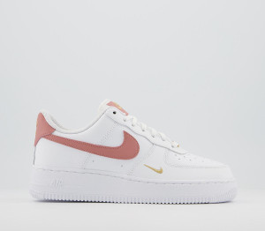Nike Womens Air Force 1 07 Trainers White Rust Pink White Rust Pink Leather, 8