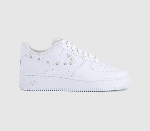 Nike Womens Air Force 1 07 Trainers White Metallic Silver, 3.5