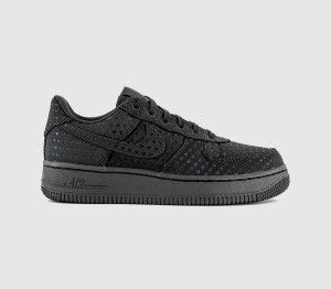 Nike Womens Air Force 1 07 Trainers Black Black University Red, 5