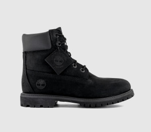 Timberland Girls Black Nubuck Premium 6 Inch Boots, Size: 3