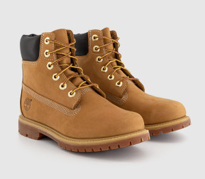Timberland Womens Premium 6 Boots Wheat Nubuck In Tan, 7