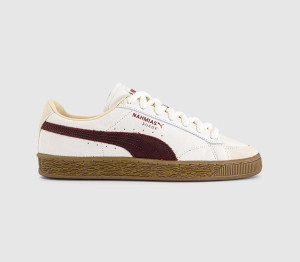 PUMA Mens Suede Classic Trainers Nahmias Warm White Archive Gold For All Time Red, 10.5