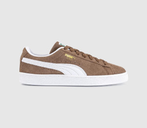 Puma Womens Suede Classic Trainers Haute Coffee Warm White Brown, 6