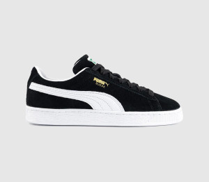 PUMA Womens Suede Classic Trainers Black White, 4