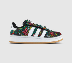 Adidas x Liberty London Campus Kids Trainers Black Gold, 2