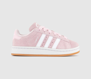 Adidas Campus Kids Trainers Clear Pink White Gum, 10 Youth