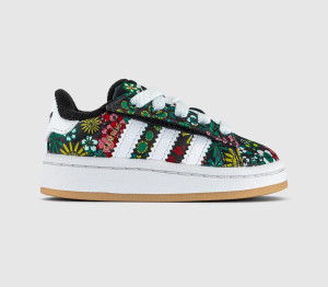 Adidas Kids x Liberty London Campus Infant Trainers Black Gold, 4infant