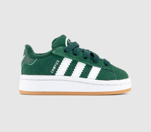Adidas Kids Campus Infant Trainers Dark Green White Gum, 4infant