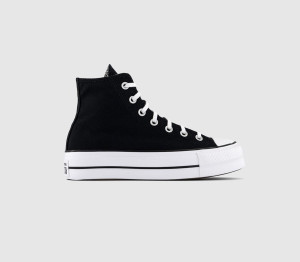 Converse Kids Womens All Star Lift Hi In Black, 3.5